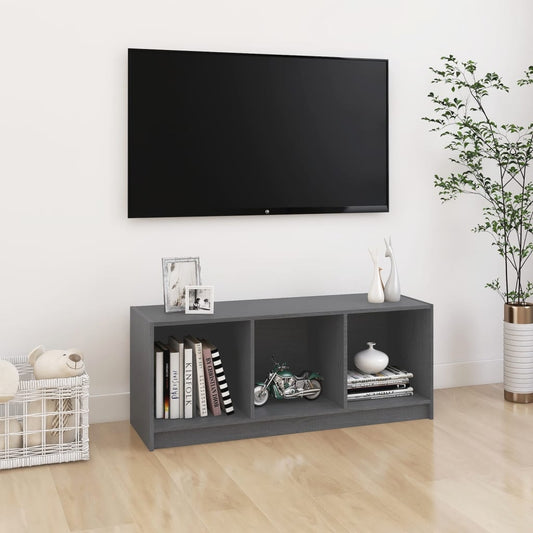 TV Cabinet Grey 104x33x41 cm Solid Pinewood