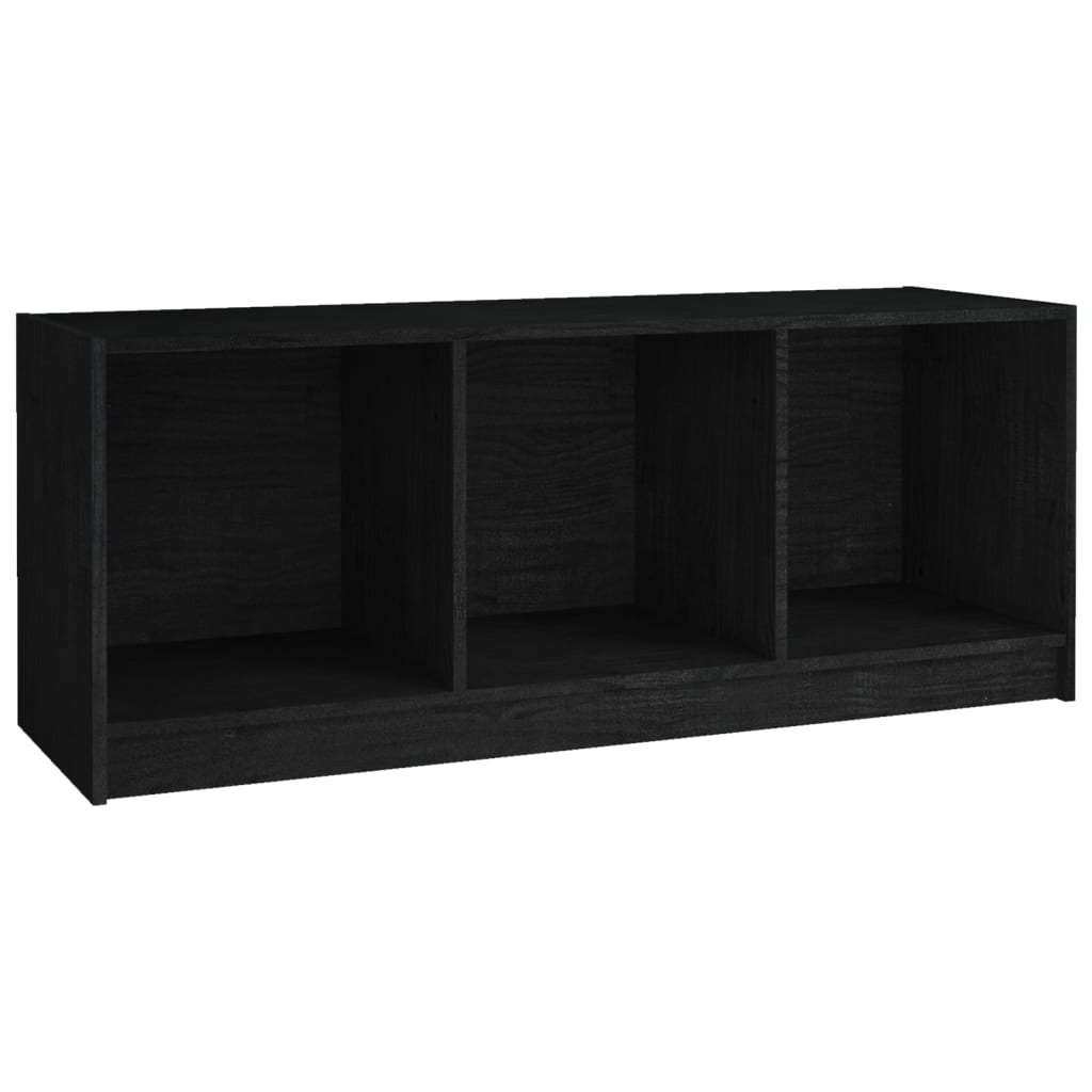 TV Cabinet Black 104x33x41 cm Solid Pinewood