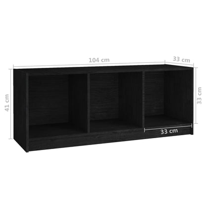 TV Cabinet Black 104x33x41 cm Solid Pinewood