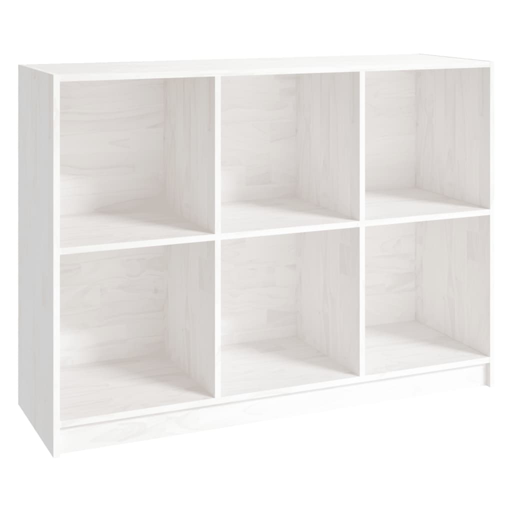 Book Cabinet White 104x33x76 cm Solid Pinewood