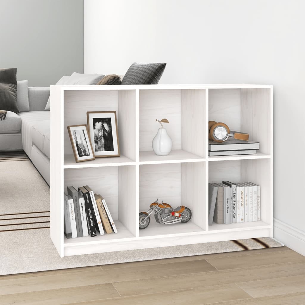 Book Cabinet White 104x33x76 cm Solid Pinewood