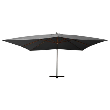 Cantilever Garden Parasol with Wooden Pole 400x300 cm Anthracite