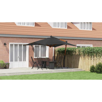 Cantilever Garden Parasol with Wooden Pole 400x300 cm Anthracite