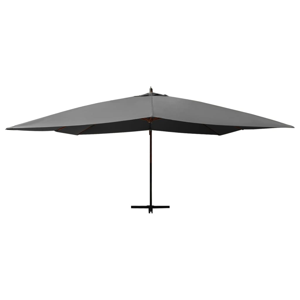 Cantilever Garden Parasol with Wooden Pole 400x300 cm Anthracite