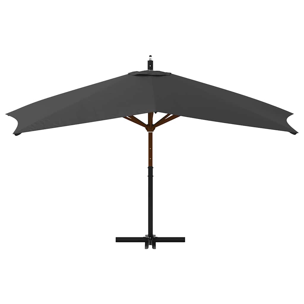 Cantilever Garden Parasol with Wooden Pole 400x300 cm Anthracite