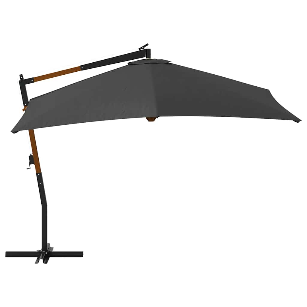 Cantilever Garden Parasol with Wooden Pole 400x300 cm Anthracite