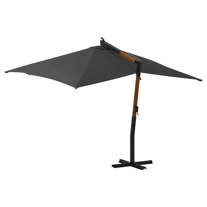 Cantilever Garden Parasol with Wooden Pole 400x300 cm Anthracite