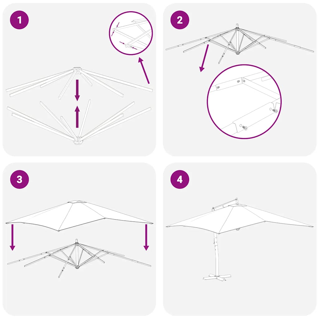 Cantilever Garden Parasol with Wooden Pole 400x300 cm Anthracite