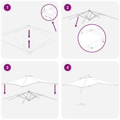 Cantilever Garden Parasol with Wooden Pole 400x300 cm Anthracite