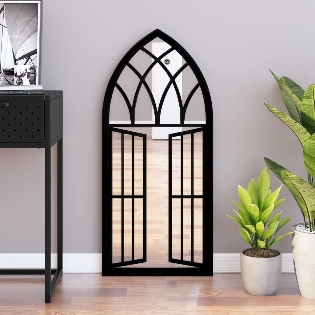 Mirror Black 100x45 cm Iron for Indoor Use