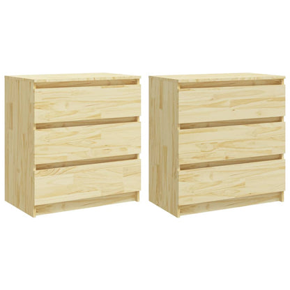 Bedside Cabinets 2 pcs 60x36x64 cm Solid Pinewood