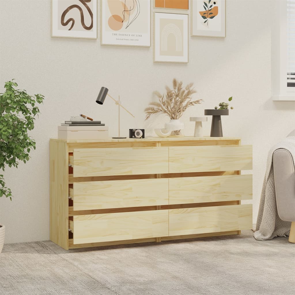 Bedside Cabinets 2 pcs 60x36x64 cm Solid Pinewood