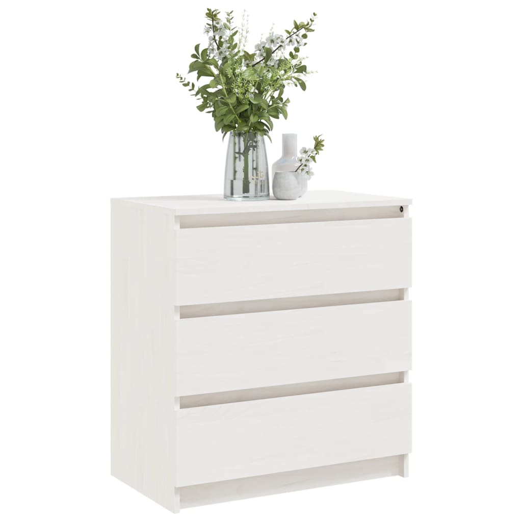 Bedside Cabinets 2 pcs White 60x36x64 cm Solid Pinewood