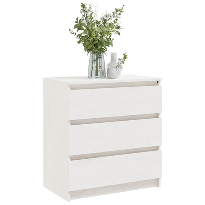 Bedside Cabinets 2 pcs White 60x36x64 cm Solid Pinewood