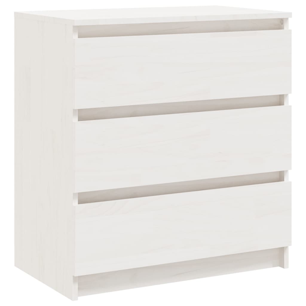 Bedside Cabinets 2 pcs White 60x36x64 cm Solid Pinewood