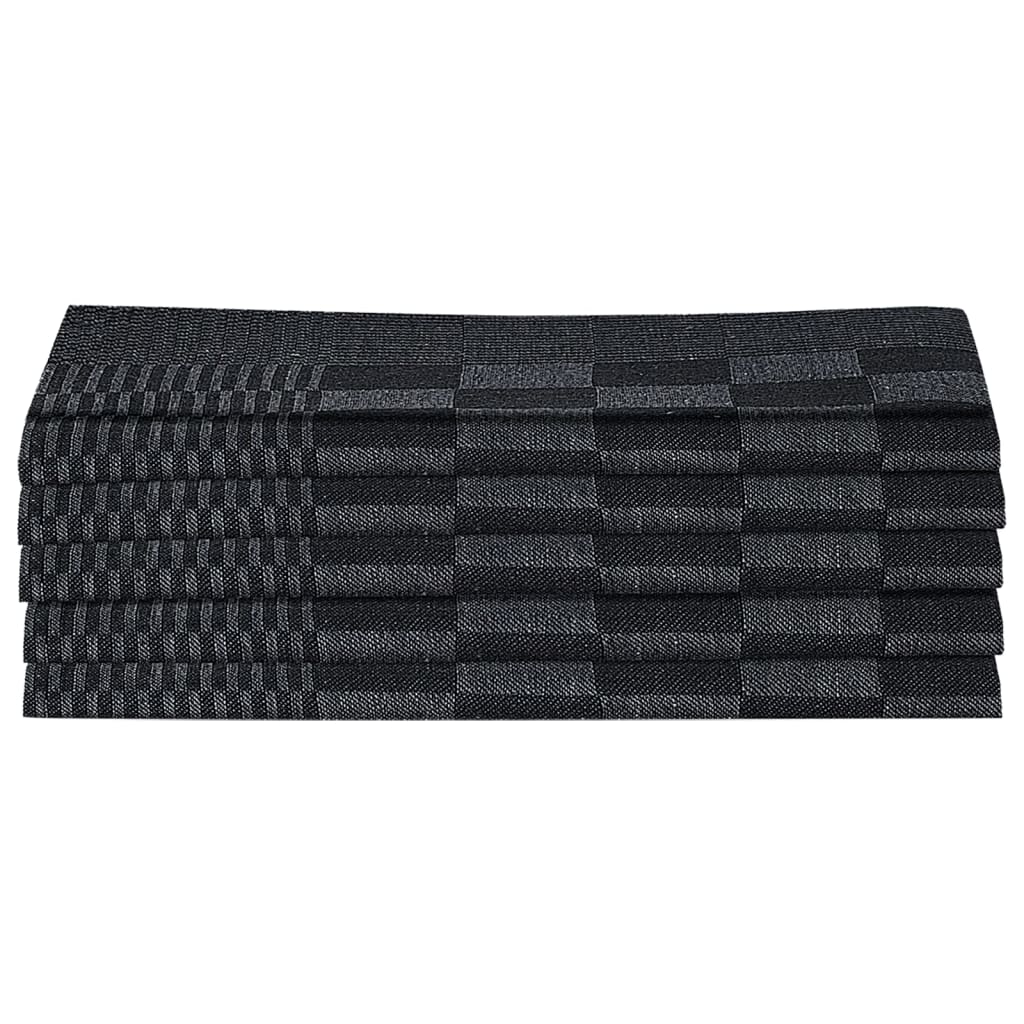 10 Piece Towel Set Black and Grey Cotton