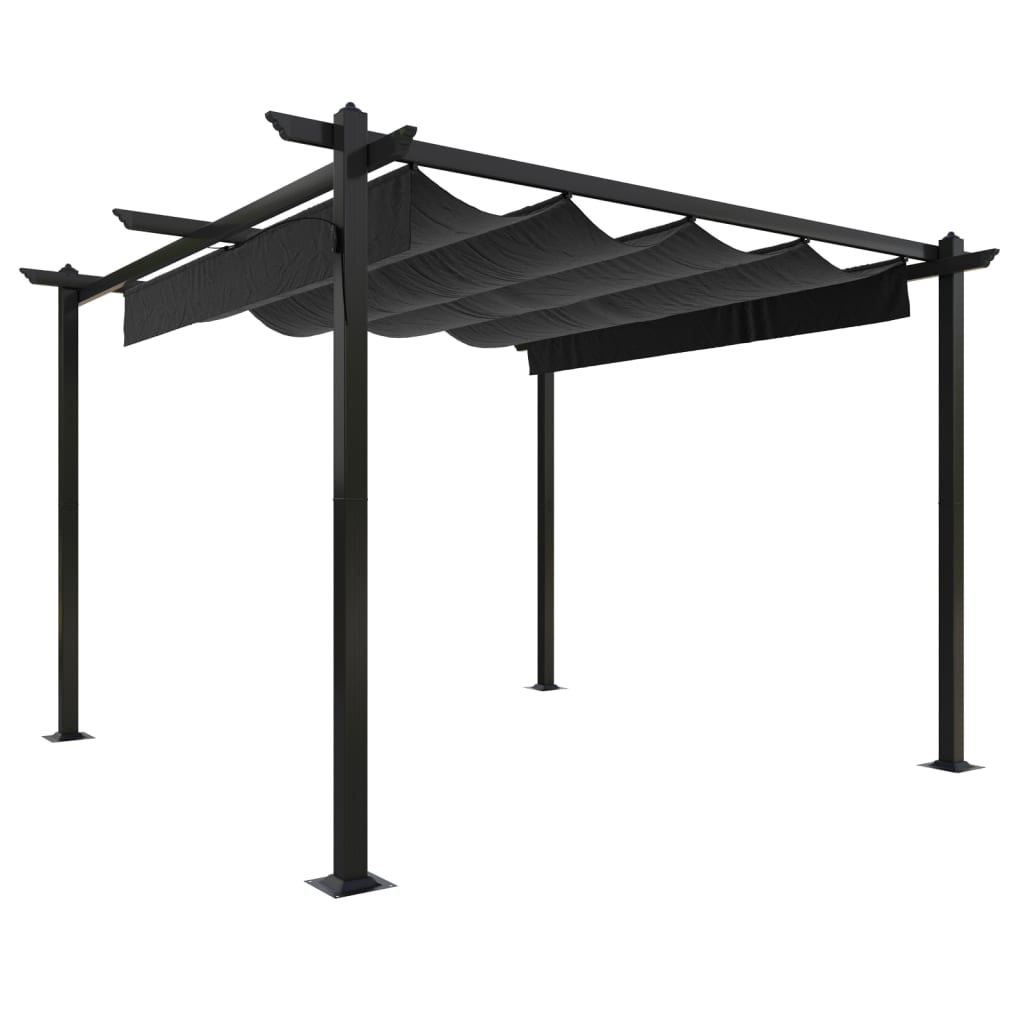 Garden Gazebo with Retractable Roof 3x3 m Anthracite