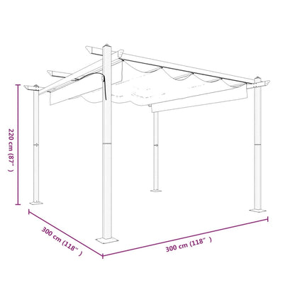 Garden Gazebo with Retractable Roof 3x3 m Anthracite