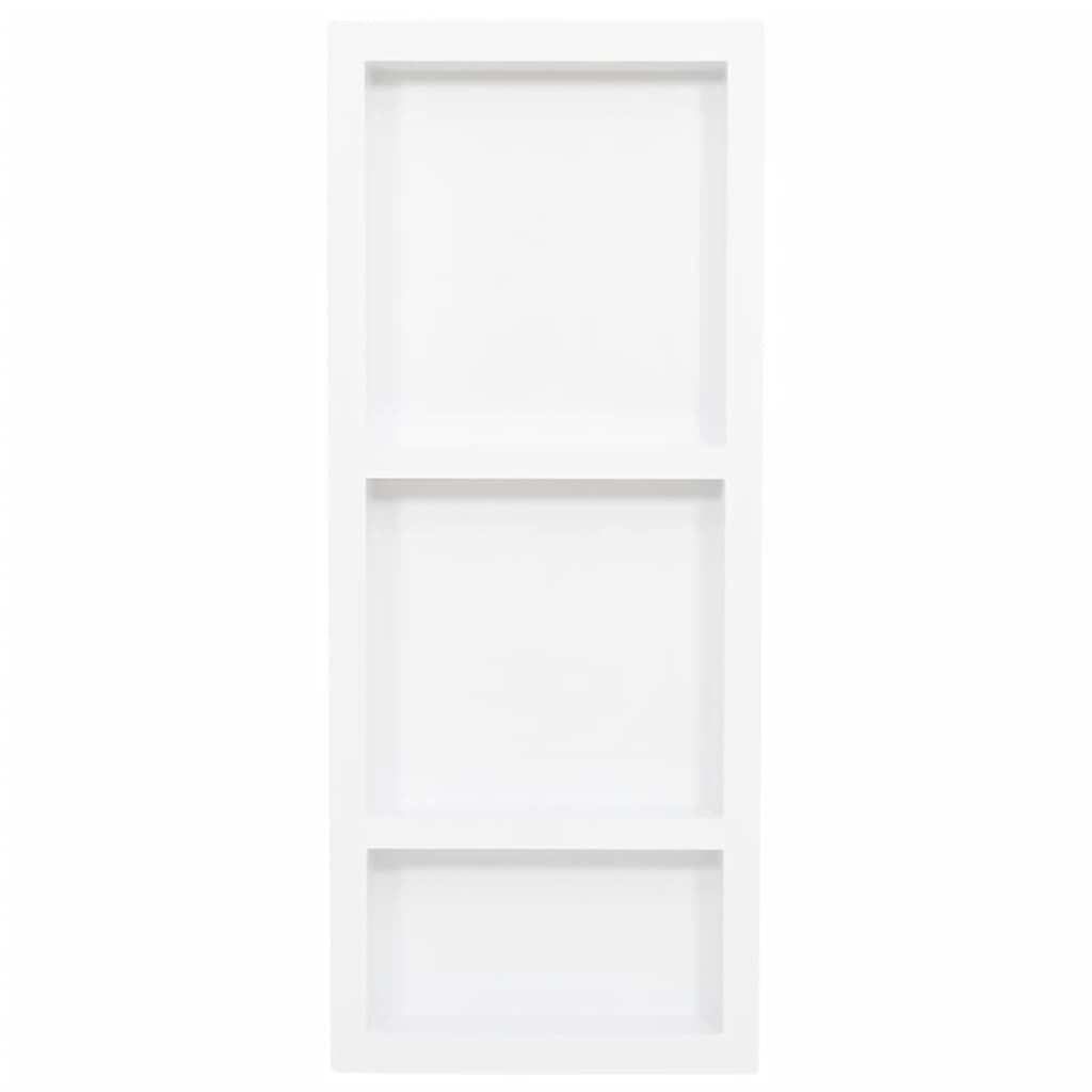 Shower Niche with 3 Compartments Matt White 41x99x9 cm