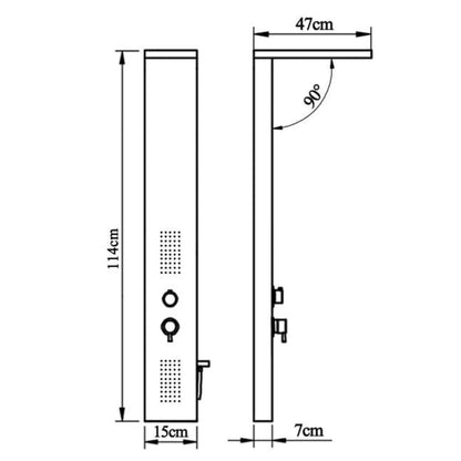 Shower Panel System Stainless Steel Square