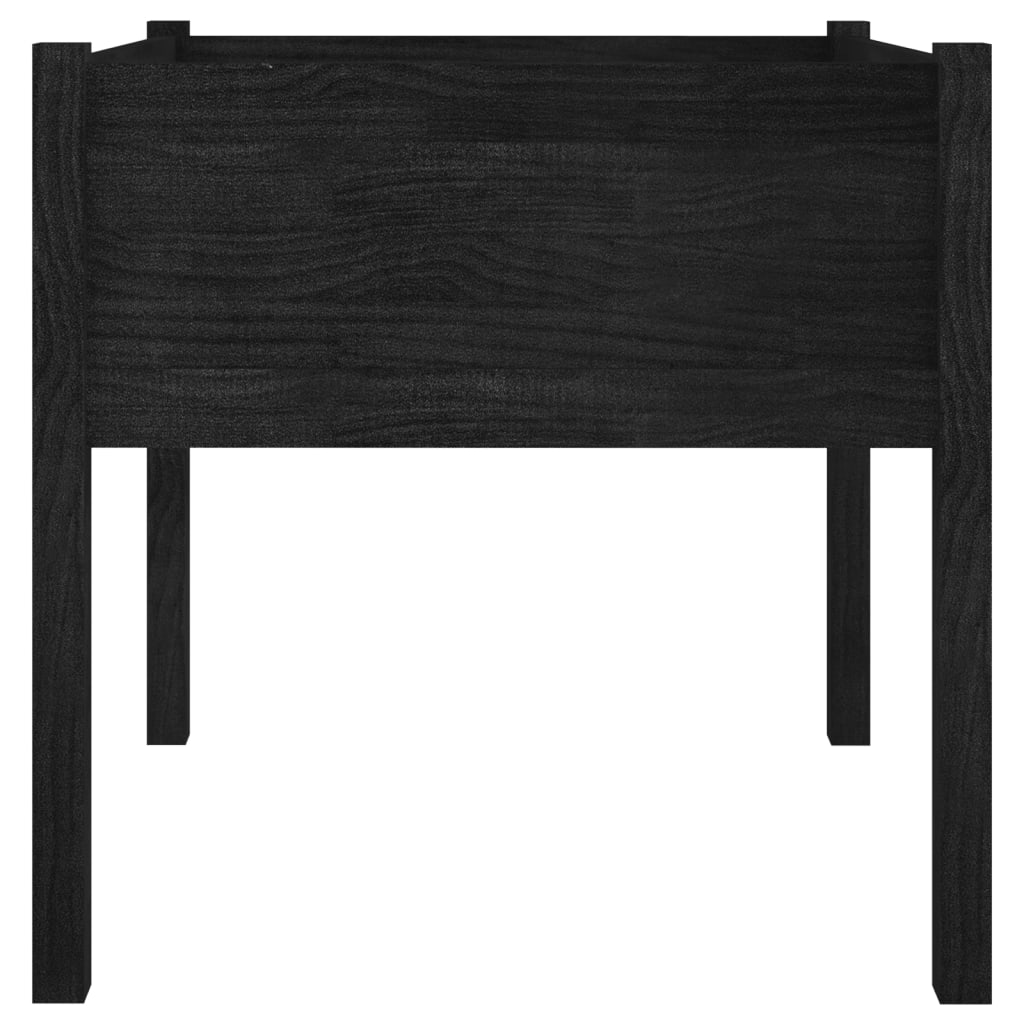 Garden Planter Black 70x70x70 cm Solid Pinewood