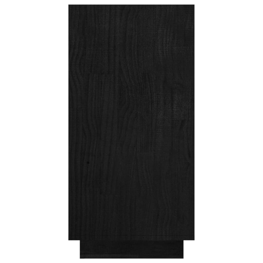 Book Cabinet Black 80x35x71 cm Solid Pinewood