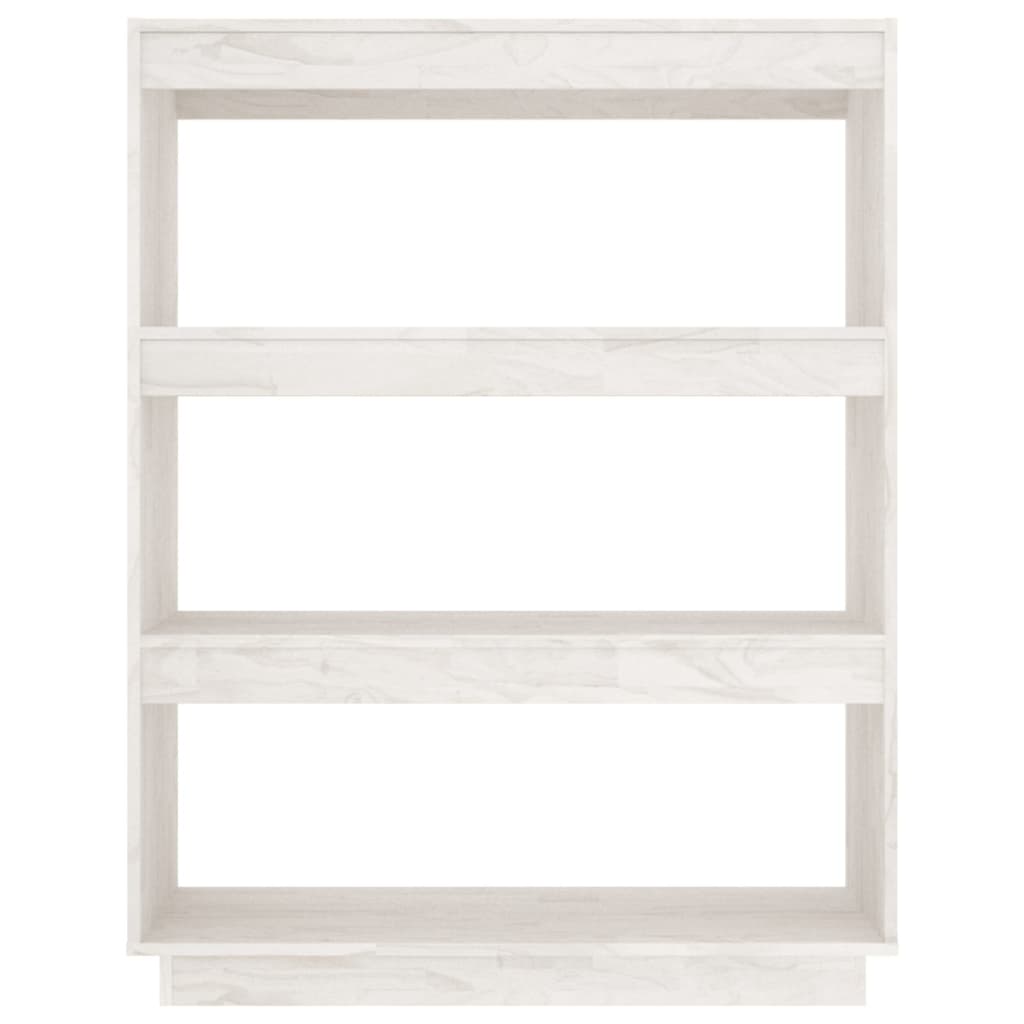 Book Cabinet/Room Divider White 80x35x103 cm Solid Pinewood