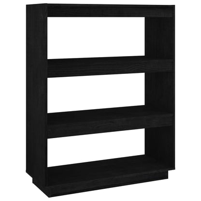 Book Cabinet/Room Divider Black 80x35x103 cm Solid Pinewood