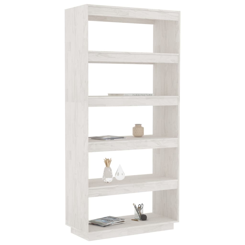 Book Cabinet/Room Divider White 80x35x167 cm Solid Pinewood