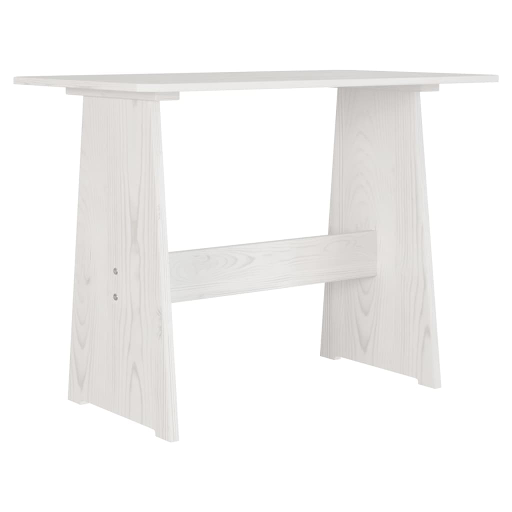 3 Piece Dining Set REINE White Solid Wood Pine