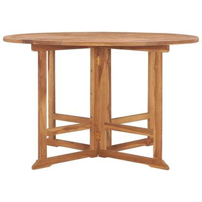 Folding Garden Dining Table Ø110x75 cm Solid Wood Teak