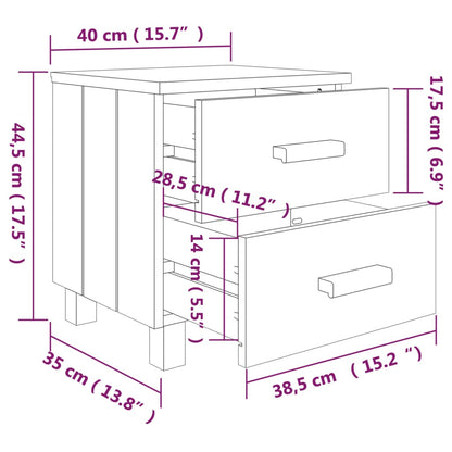 Bedside Cabinet HAMAR Dark Grey 40x35x44.5 cm Solid Pinewood