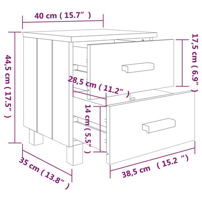 Bedside Cabinet HAMAR Light Grey 40x35x44.5 cm Solid Pinewood