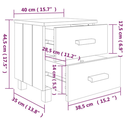 Bedside Cabinets HAMAR 2 pcs Light Grey 40x35x44.5cm Solid Wood