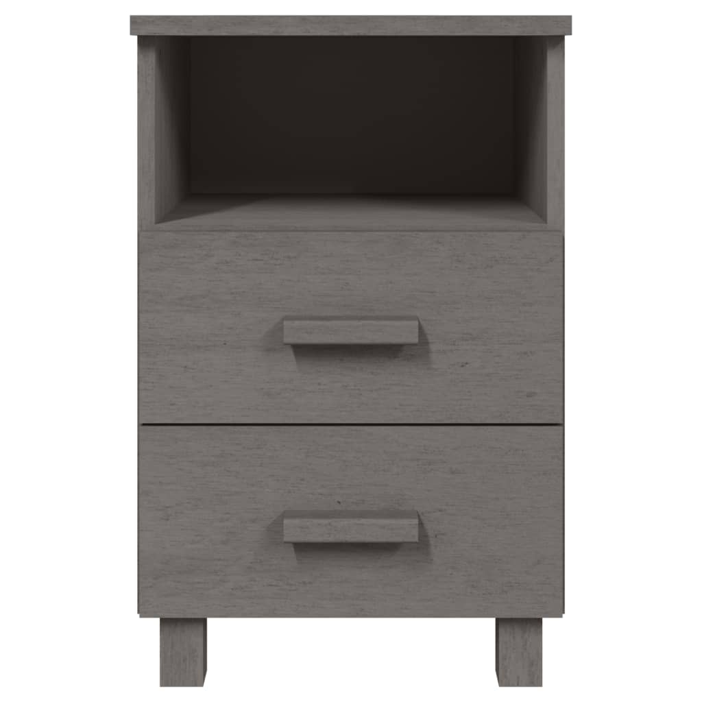 Bedside Cabinets HAMAR 2 pcs Light Grey 40x35x62 cm Solid Wood