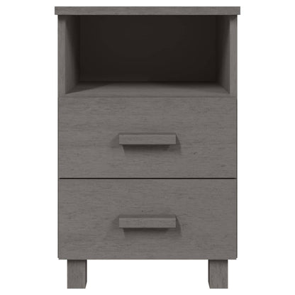 Bedside Cabinets HAMAR 2 pcs Light Grey 40x35x62 cm Solid Wood