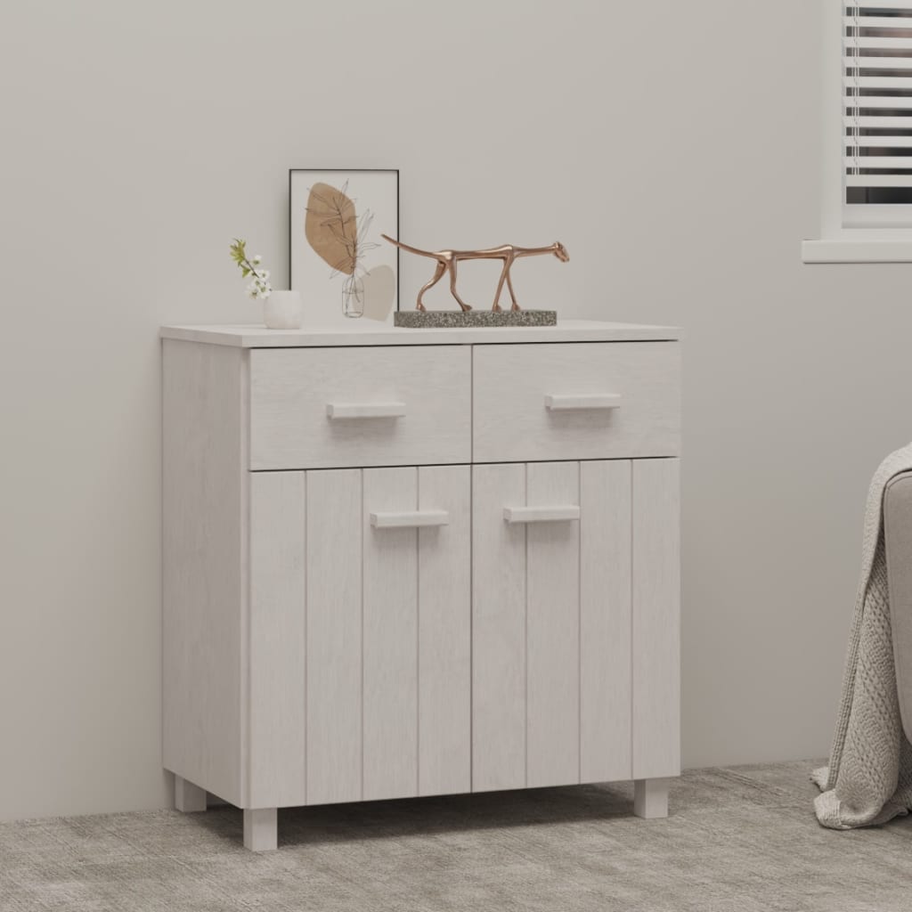 Sideboard HAMAR White 79x40x80 cm Solid Wood Pine