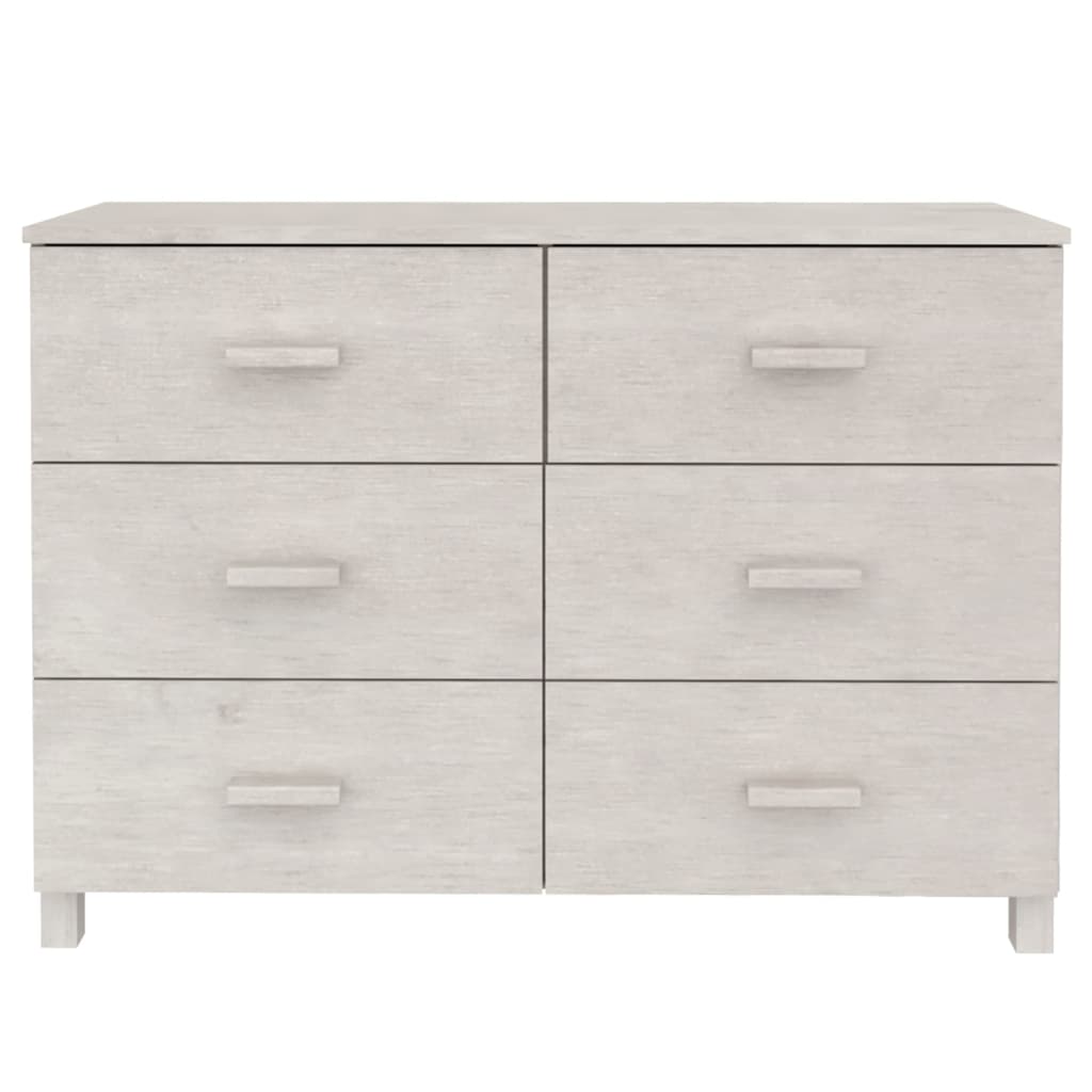 Sideboard HAMAR White 113x40x80 cm Solid Wood Pine