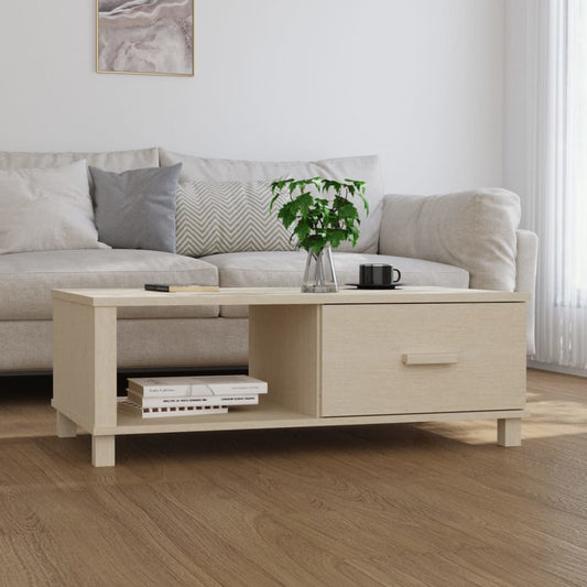 Coffee Table HAMAR Honey Brown 100x55x35 cm Solid Wood Pine