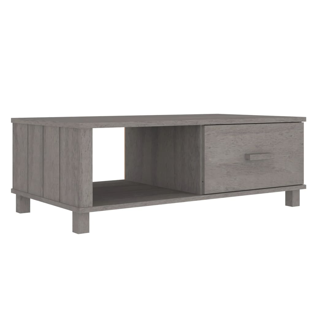 Coffee Table HAMAR Light Grey 100x55x35 cm Solid Wood Pine