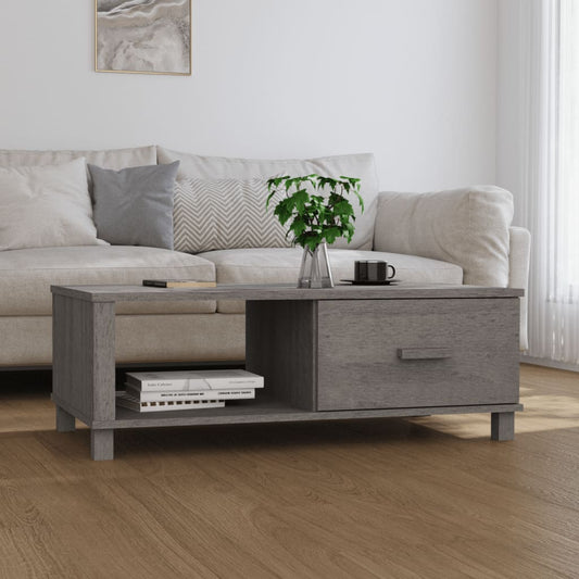 Coffee Table HAMAR Light Grey 100x55x35 cm Solid Wood Pine