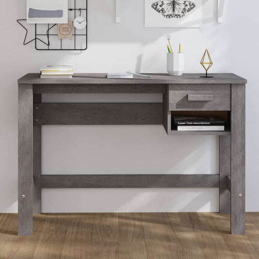 Desk HAMAR Light Grey 110x40x75 cm Solid Wood Pine