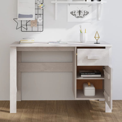 Desk HAMAR White 113x50x75 cm Solid Wood Pine