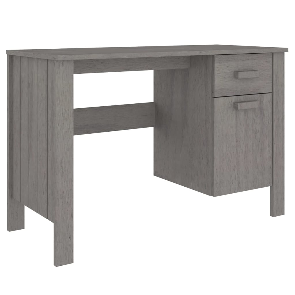 Desk HAMAR Light Grey 113x50x75 cm Solid Wood Pine