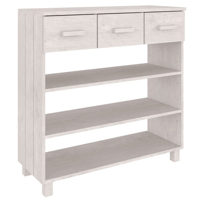 Console Table HAMAR White 90x35x90 cm Solid Wood Pine