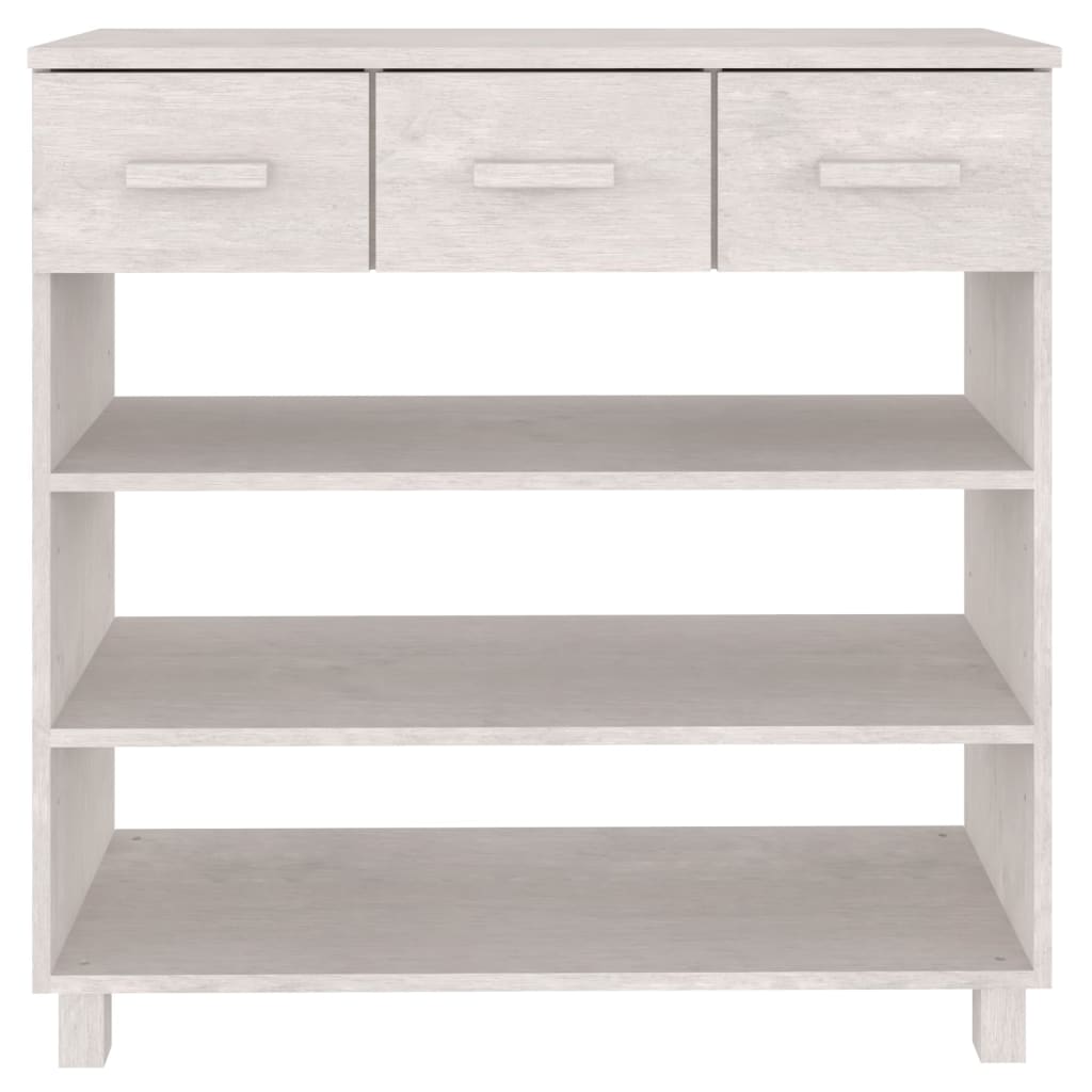 Console Table HAMAR White 90x35x90 cm Solid Wood Pine