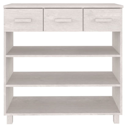 Console Table HAMAR White 90x35x90 cm Solid Wood Pine