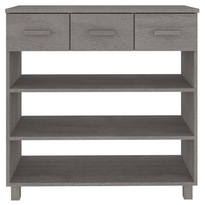 Console Table HAMAR Light Grey 90x35x90 cm Solid Wood Pine