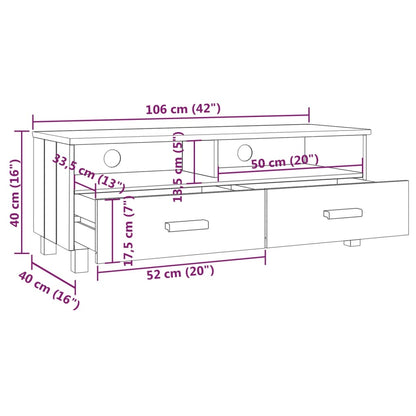 TV Cabinet HAMAR Honey Brown 106x40x40 cm Solid Wood Pine