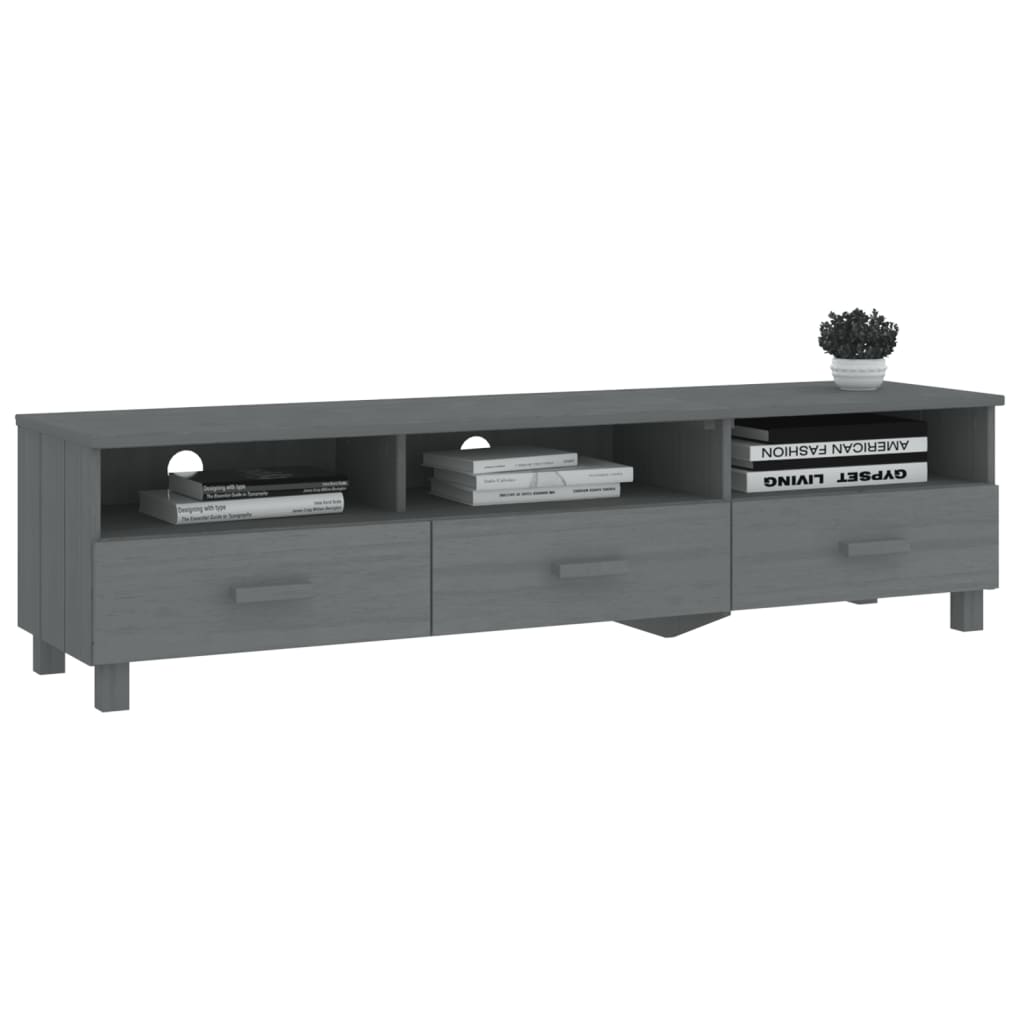 TV Cabinet HAMAR Dark Grey 158x40x40 cm Solid Wood Pine